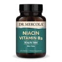 Dr Mercola Niacin Vitamin B3, 90 portioner (270 tabletter), Dietary Supplement, Mini Tabs, Essential B Vitamin, Non-GMO