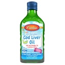 Carlson - Kid's Cod Liver Oil, 550 mg Omega-3s, A-vitamiinit & D3, Wild Norwegian, Bubble Gum, 250 ml