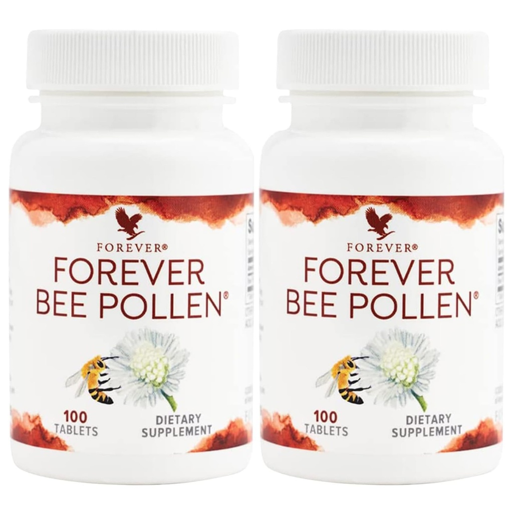 Forever Living - Bee Pollen - Energi och näring med bioaktiva föreningar - Vegetariska och glutenfria - 100 tabletter (Pack of 2)