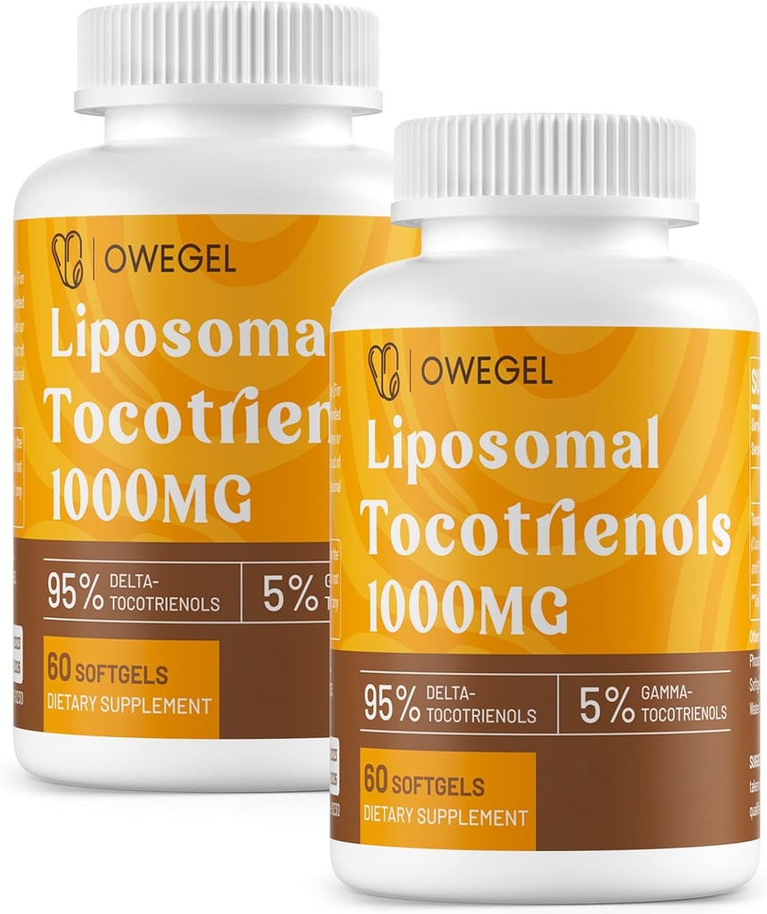 Vitamin E Tocotrienols Supplements 1000mg - High Potency Liposomal Tocotrienol Capsules,95% Delta & 5% Gamma Tocotrienols Support Skin, Ben, Antioxidant,120 Softgels
