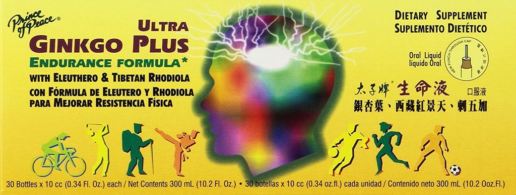 Prince of Peace Ultra Ginkgo Plus, 30 pullot, 0.34 fl. oz. Jokainen Aivojen Boost täydentää ... Tuki aktiivisia elämäntapoja Ginkgo Biloba Endurance