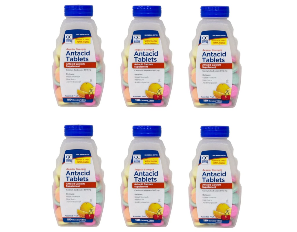 Quality Choice Normaali vahvuus Kalsiumkarbonaatti 500 mg Antasidi purutabletti 150