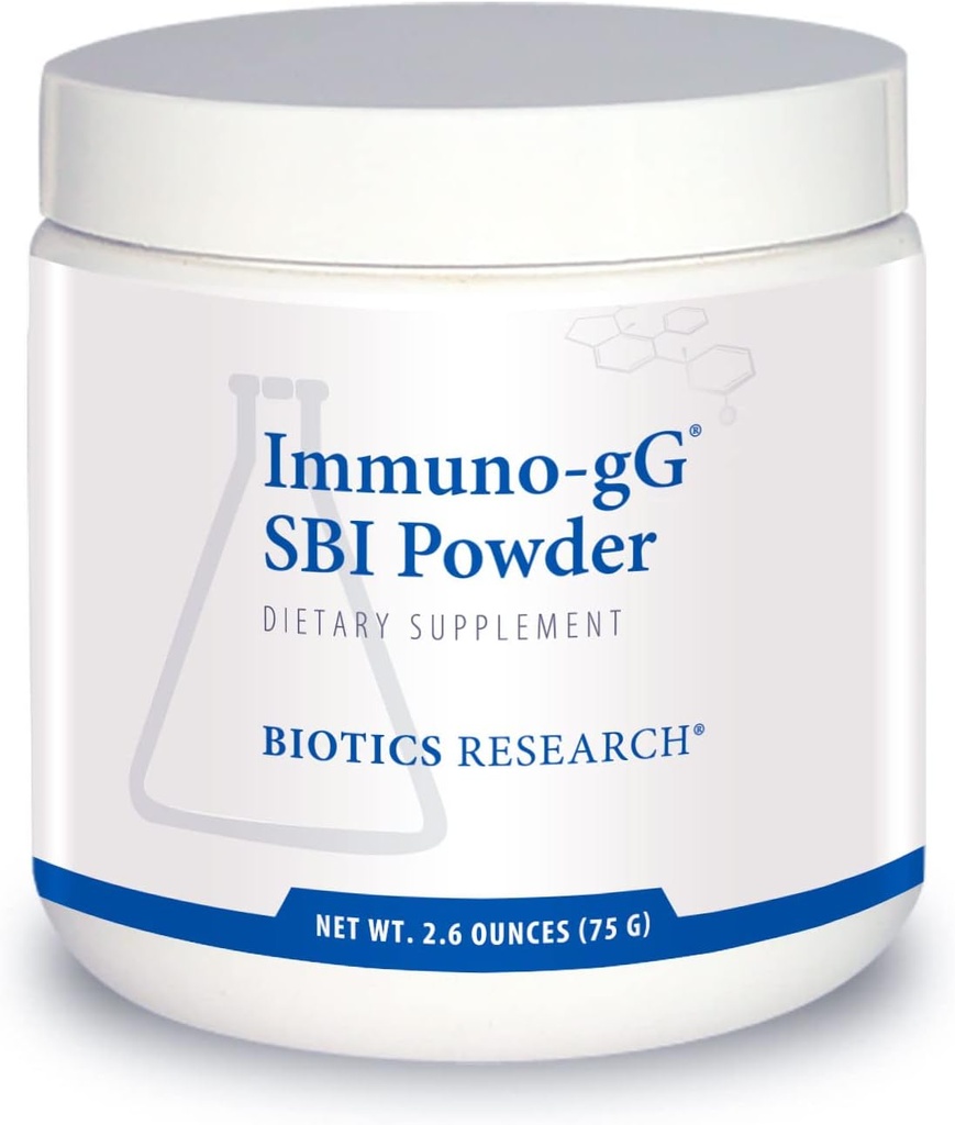 Biotics Research Immuno-gG SBI Powder Easy-to-Mix Powder Formula, Ultimate IgG, täydellinen Gut Health ja Immunosupport, Dairy Free, Immunoglobuliini konsentraatti - 2.6 Oz