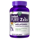 ZzzQuil PURE Zzzs Melatoniini Gummies, unilääke, melatoniini 2 mg, kamomilla ja laventeli, melatoniinin uniaseet, unilääkkeet aikuisille, Wildberry Vanilla Flavored, 72 uniakut