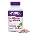 Natrol Melatoniini 5 mg Nopea liuotus tabletteja, uni tuki täydentää aikuisille, mansikka maku, 150 tablettia, 150 päivän asti