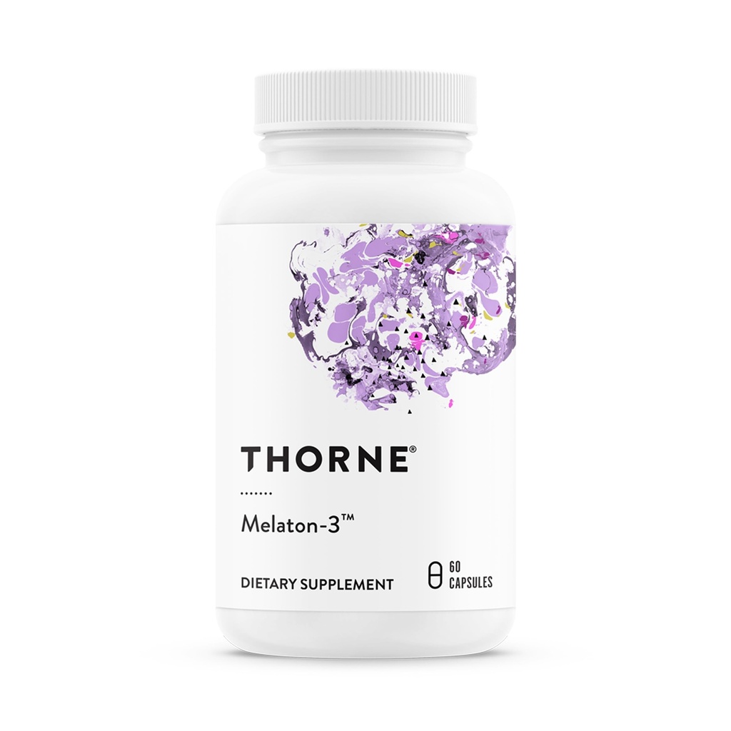 THORNE - Melaton-3-3 mg melatoniini täydentää - tukee normaalia Circadian Rhythms, levollinen uni & rentoutuminen* - NSF Certified for Sport - Gluteenittomat, Dairy & Soy-free - 60 kapselia