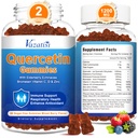 2 Pack Quercetin med Bromelain Gummies, Quercetin med vitamin C Zinc & Elderberry för Immune System & Allergy, Chewable & Vegan Gummies, Mixed Berry Flavor 120 Cts