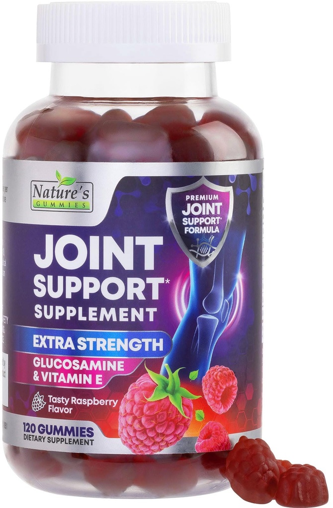 Joint Support Supplement - Extra Strength Glukosamiini Gummy tukee nivelet Terveys & Joustavuus takaisin, Polvet, kädet - Luonnollinen E-vitamiini Immuuni tuki - paras Gummies naisille ja miehille - 120 Gummies