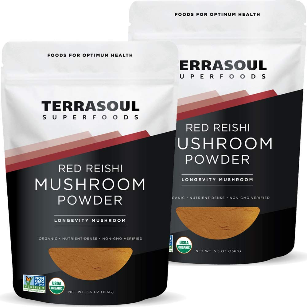 Terrasoul Superfoods Organic Reishi Mushroom Powder (4:1 Extract), 11 Oz (2 Pack) - Immun Boosting | Coffee Enhancer | Djupare sömn