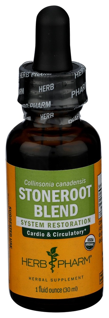 Herb Pharm Certified Organic Stoneroot Blend Liquid Extract sydän- ja verisuonitautien tuki, 1 Oz