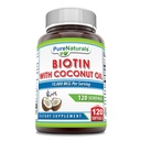 Rena Naturals Biotin 10000 Mcg med Extra Virgin Organic Coconut Oil 120 Softgels | Non-GMO | Gluten Free | Made in USA
