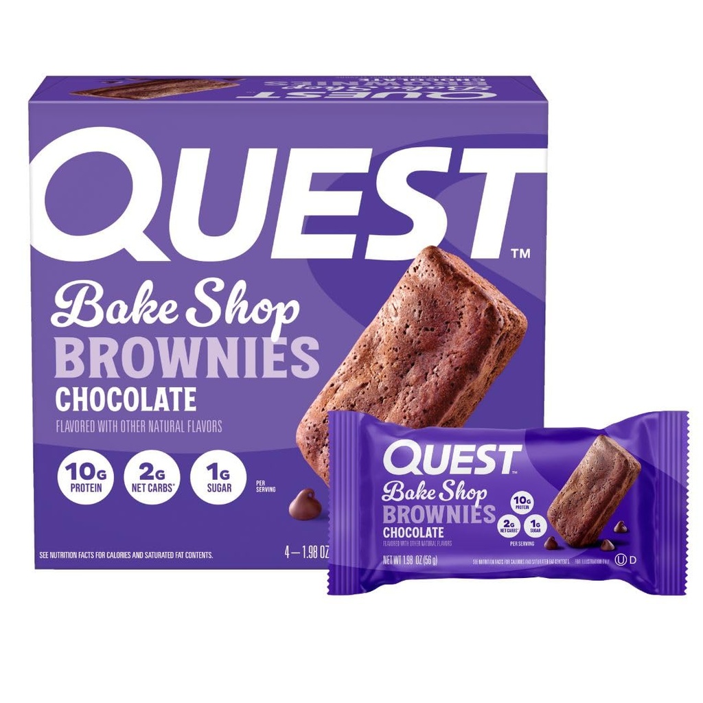 Quest Nutrition Bake Shop, Chocolate Brownies, 10g proteiinia, 2g Net Carbs, 1g sokeria, 4
