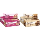 Quest Nutrition White Chocolate Raspberry Protein Bars, High Protein, Low Carb, Gluteeniton, Keto Friendly, 12 Count & S'mores Protein Bar, High Protein, Low Carb, Gluteeniton, Keto Friendly, 12