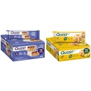 Quest Nutrition Crispy Mustikkapiirakkaproteiinitanko, 16g proteiinia, 1g sokeria, 3g ja sitruunakakkuproteiinipatukoita, korkeaa proteiinia, matalaa karkkia, gluteeniton, Keto ystävällinen