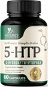 5 Hydroksitryptofaanikapselia - 180 mg per tarjoilu 5 HTP Supplement Plus Kalsium aivojen terveys- ja unitukeen, Extra Strength Griffonia Simplicifolia 5- HTP Formula, 5HTP, USA pullotettu - 60 kapselia
