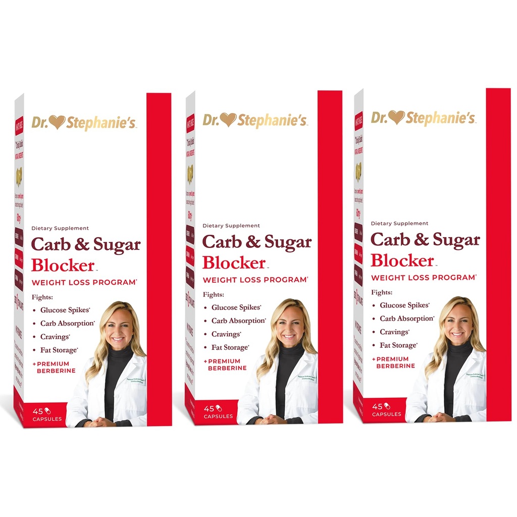 Dr. Stephanie's Mealtime Carb & Sugar Blocker - Vähentää Digested Carbs, Sugars, & Calories, Stimulant-free (3 Pack)