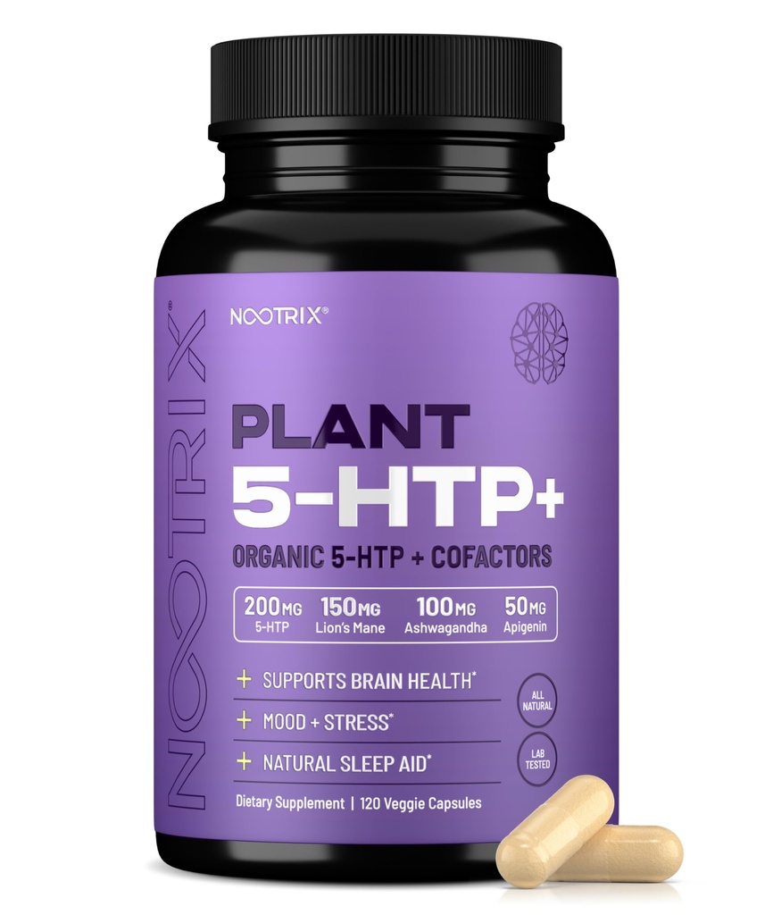 Nootrix Organic Plant 5 HTP+ Täydennysosa tukee muistia, mielenfokus, kognitiivinen terveys ja energia ... Edistää tervettä mielialaa ja aivotoimintaa...