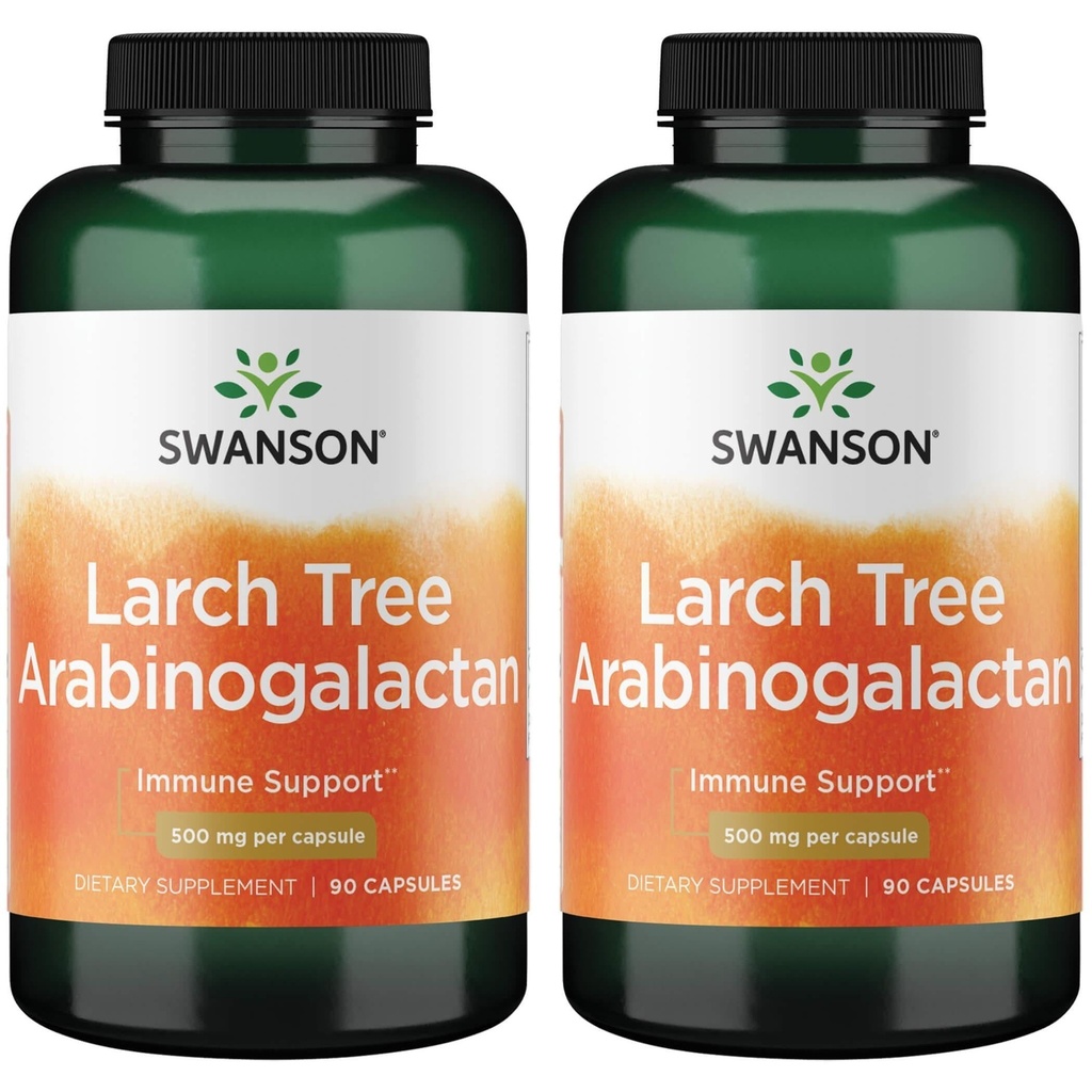 Swanson Larch Tree Arabinogalactan 500 mg 90 Caps (2 pakkaus)