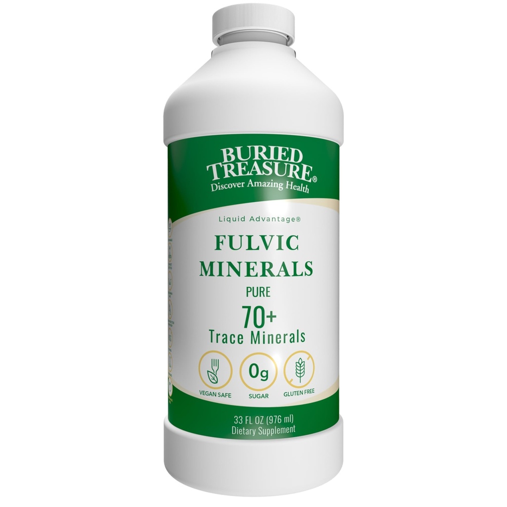 Haudatut Treasure Liquid Advantage FULVIC MINERALS Pure 70+ Trace Minerals 33 oz Ravintolisä