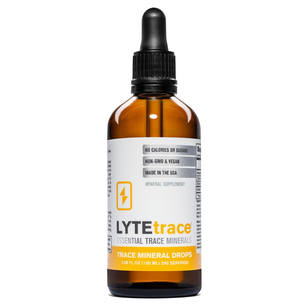 LyteLine Trace Mineral Drops 100ml x 200 Servings - Max-Absorption Ionic Natural Low Sodium Trace Minerals koncentrerar sig för att balansera kroppens pH - Non-GMO, Vegan, Kosher och Keto Friendly