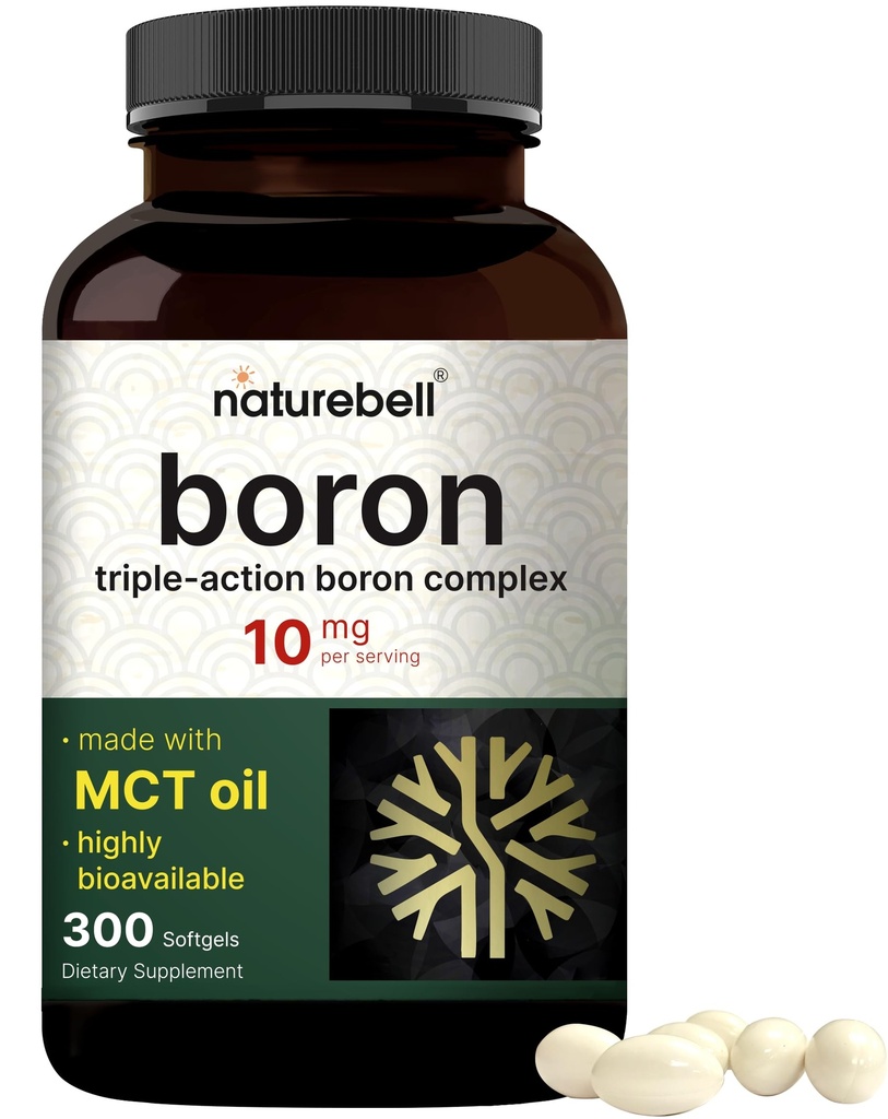 Boron 10mg, 300 Softgels MCT Oil 