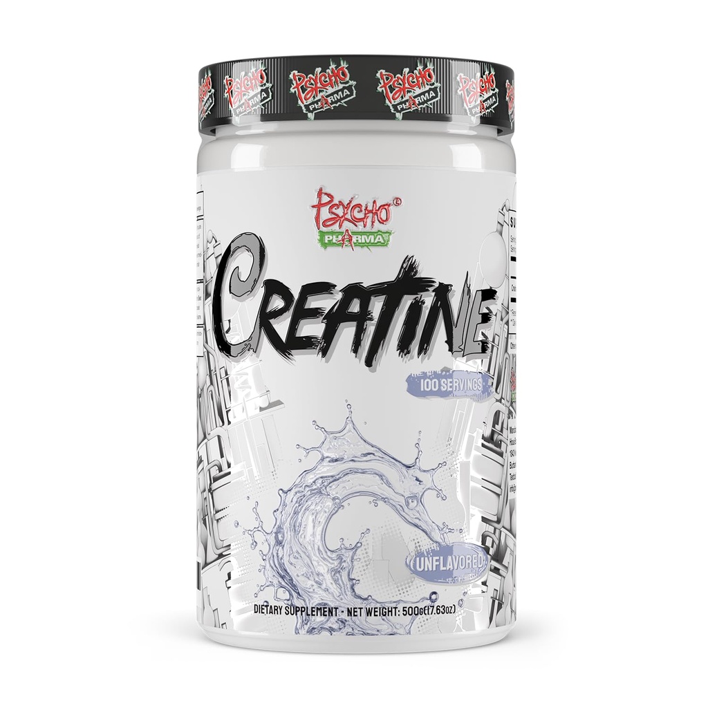 Psycho Pharma Creatiini - 5 g Premium Creatiini Monohydraatti per tarjoilu, 100 tarjoilua