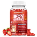 Iron Supplement Gummies for Kids, Kids Multivitamiinia rauta - Sinkki, B-vitamiinia Complex, A, C, D, B6, B12, Turmeric Extract, Biotin for Blood Builder & Energy Support, Iron Definition, Vegan 60