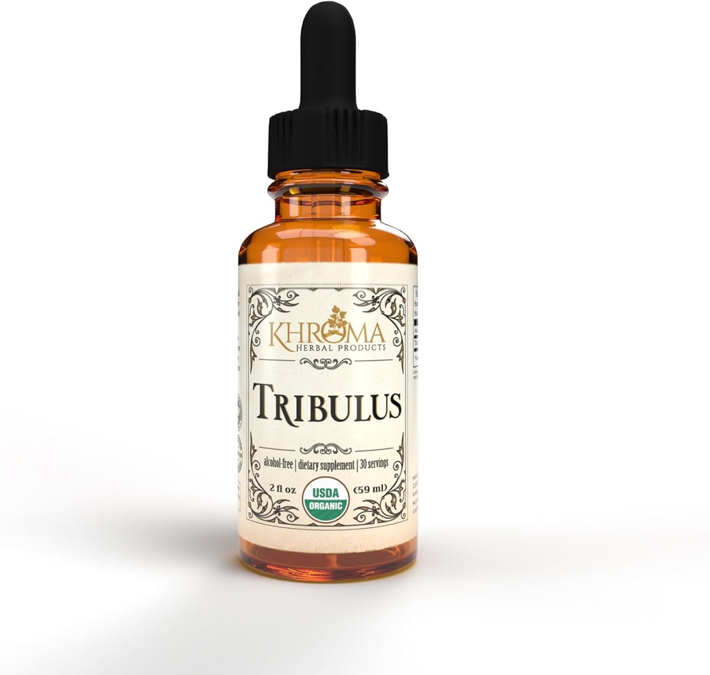Khroma Herbal Products Organic Tribulus 30 Servings - 800 MG - Max Strength Liquid - Alkoholfri - 2 FL OZ