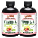 Barleans paket med 2 vitamin D3 + K2 Liquid Supplement för barn och vuxna, 5000 IE Vitamin D, Rosa Lemonade, Non-GMO, Gluten och Dairy Free, 5,6 oz Varje