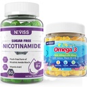 NEVISS Nikotinamidi Gummies + lapset Omega 3 Gummies