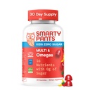 SmartyPants Kids Zero Sugar Multivitamiini Gummies: Omega-3, D-vitamiinit, C, A, Plant-Baseed, Gluteeniton, Mansikka banaanin maku, 60 Count (30 päivän tarjonta)