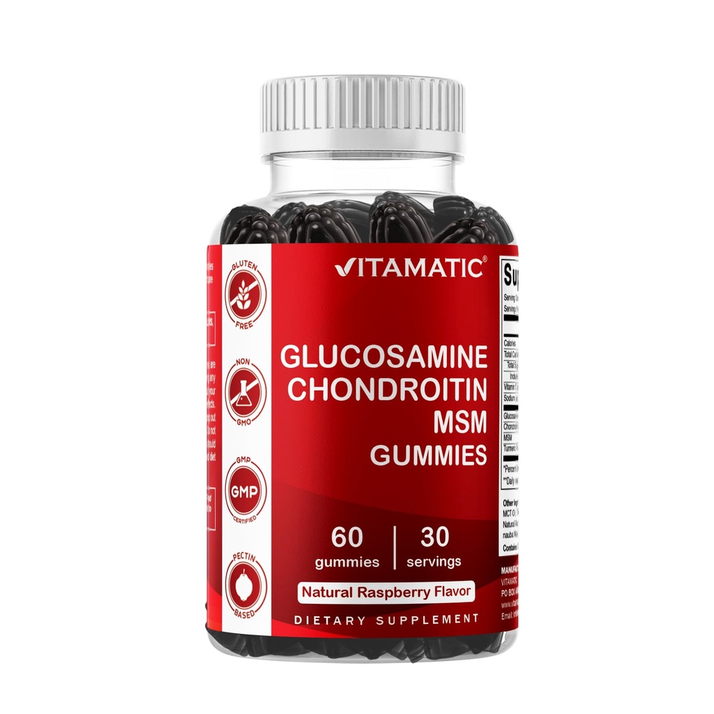 Vitamaattiset glukosamiinikondroitiinit, joissa on MSM & E-vitamiinia.
