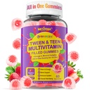 Nextdia Monivitamiini täytetyt Gummies Teen Pojat Tytöt 12-17, 18, 19, Lapset 10+ monivitamiini Omega 3, Kalsium + Magnesium + Sinkki, Multi-Minerals nuorille 10-19S aivot, luu, energia, immuuni