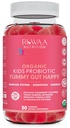 Ruwaa NUTRITION Kids Organic Probiootti Gummies for Dgestive Health, Immuunituki, Ummetus, turvotus. 2,5 miljardia PMY, mansikkamaku, pureskeltavat probiootit lapsille 4+, 30ct (1)