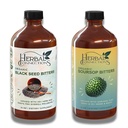 Kasviperäisiä yhteyksiä Organic Soursop & Black Seed Bitters Bundle - Natural Plant-Baseed Ingredients for Gentle Detox & Digestive Health Two Bottles, 32 Ounces (16 Ounces Each), 64 Servings