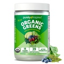 Puhtaasti inspiroitu Organic Greens Powder Superfood Smoothie Mix, makuamaton (30 tarjoilua) - Super Greens with Probiootit, Spirulina & Chlorella for Gut & Dgestive Health - Vegan
