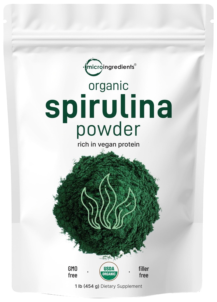 Mikro-aineet Organic Spirulina Powder, 1lb ... sinivihreä Algae, runsaasti kasvisproteiinia, vitamiineja ja kivennäisaineita