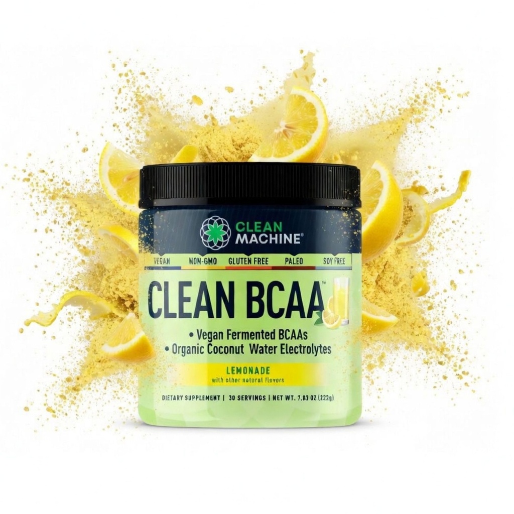 Clean BCAA - 2:1:1 Food Sourced BCAAs Powder & Coconut Water Electrolytes Recovery & Amino Energy Supplement - Palkinnon voittaminen Vegan Aminohappo täydentää - 30 Tarjoilut - sitruunamehu
