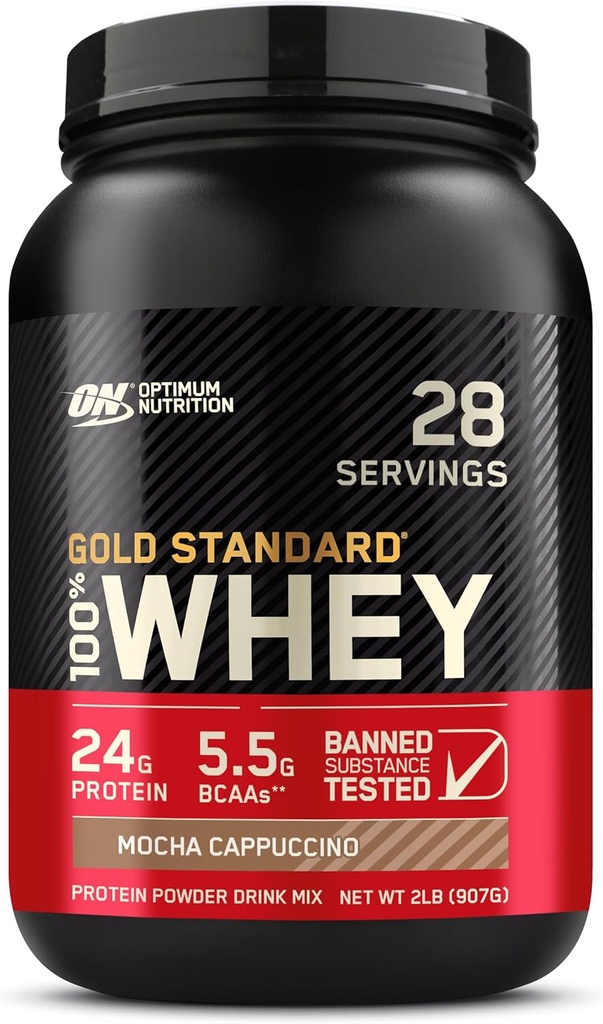 Optimum Nutrition Gold Standard 100% Whey Protein Powder, Mocha Cappuccino, 2 punta (Packing May Vary)