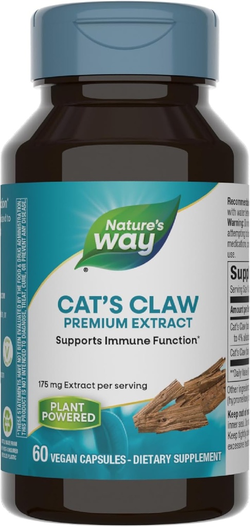 Nature's Way Standarded Cat's Claw Extract, 175 mg per annos, 60 kapselia