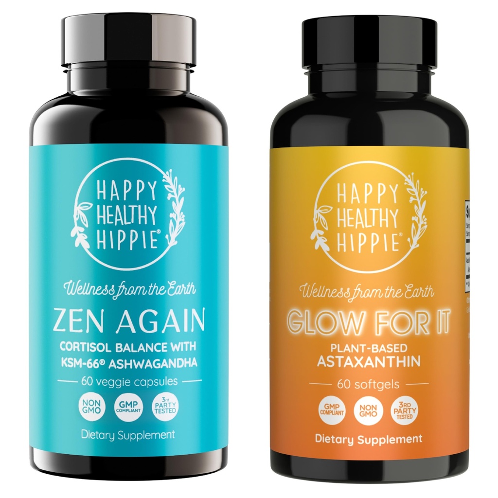 Happy Terve Hippi hehku se Astaksantiini täydentää & Zen uudelleen Cortisol Manager