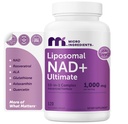 Micro Ingredients Liposomal NAD+ Ultimate Complex 1000 mg ... 120 Kasviskapselit NMN Pathway Formula 10-in-1 Resveratrolilla, Glutationilla, & Astaksantiinilla NAD täydentää naisille ja miehille