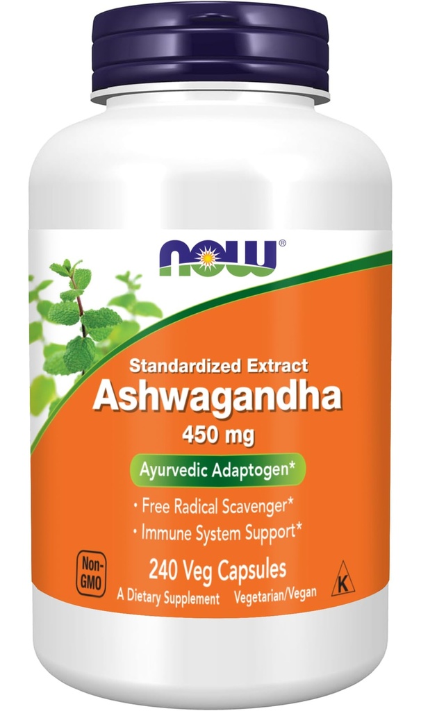NYT Foods Ashwagandha Extract 450 mg Vegan, Kosher, ei-GMO - 240 Veg kapselit,