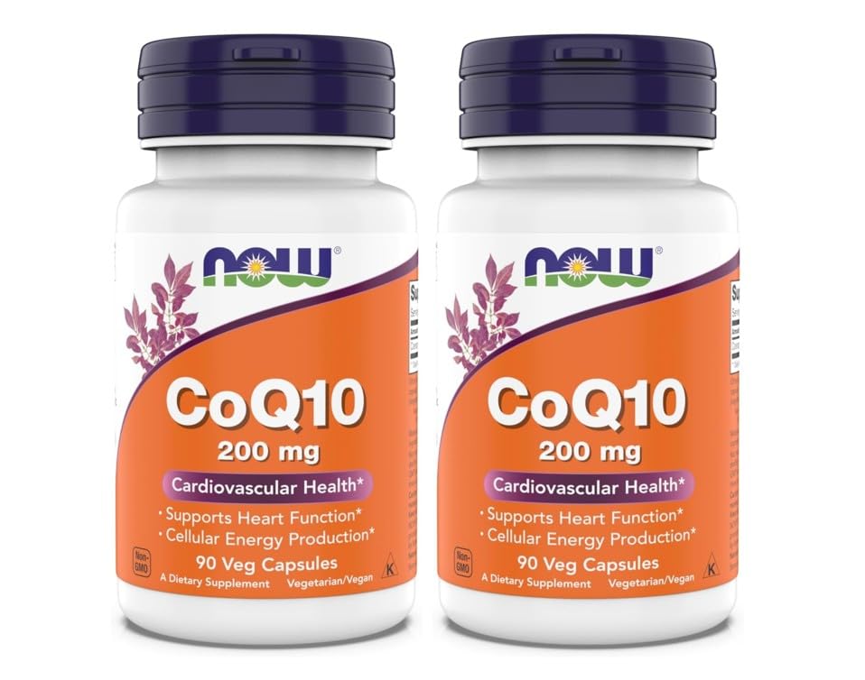 Lisäravinteet - CoQ10 (Coenzyme Q10) 200 mg, tukee sydän- ja verisuoniterveyttä*, Kosher, Vegan 90 kasvissyöjän kapselit (paketti 2)