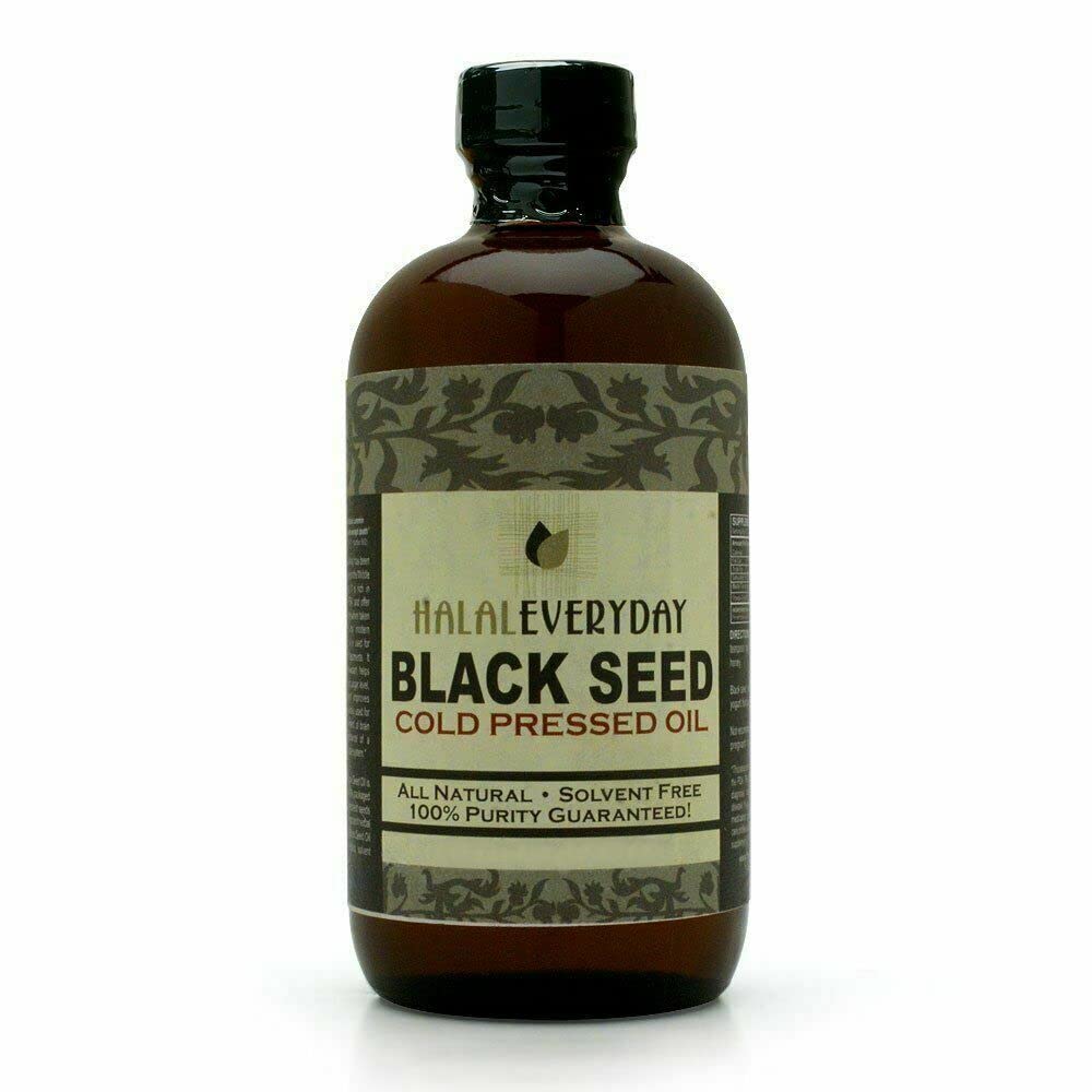 Musta SEED ÖLJY - 16 oz lasipullo. 100% puhdasta ja kylmäpuristettua. Suodattamaton, laimentamaton, raaka Heksaani- ja säilöntäaineet ilmaisia. Tumma & voimakas