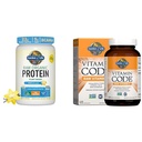 Elämän puutarha Organic Vanilla Protein Powder 22g - Vitamiini koodi C 120 kapselia Bundle
