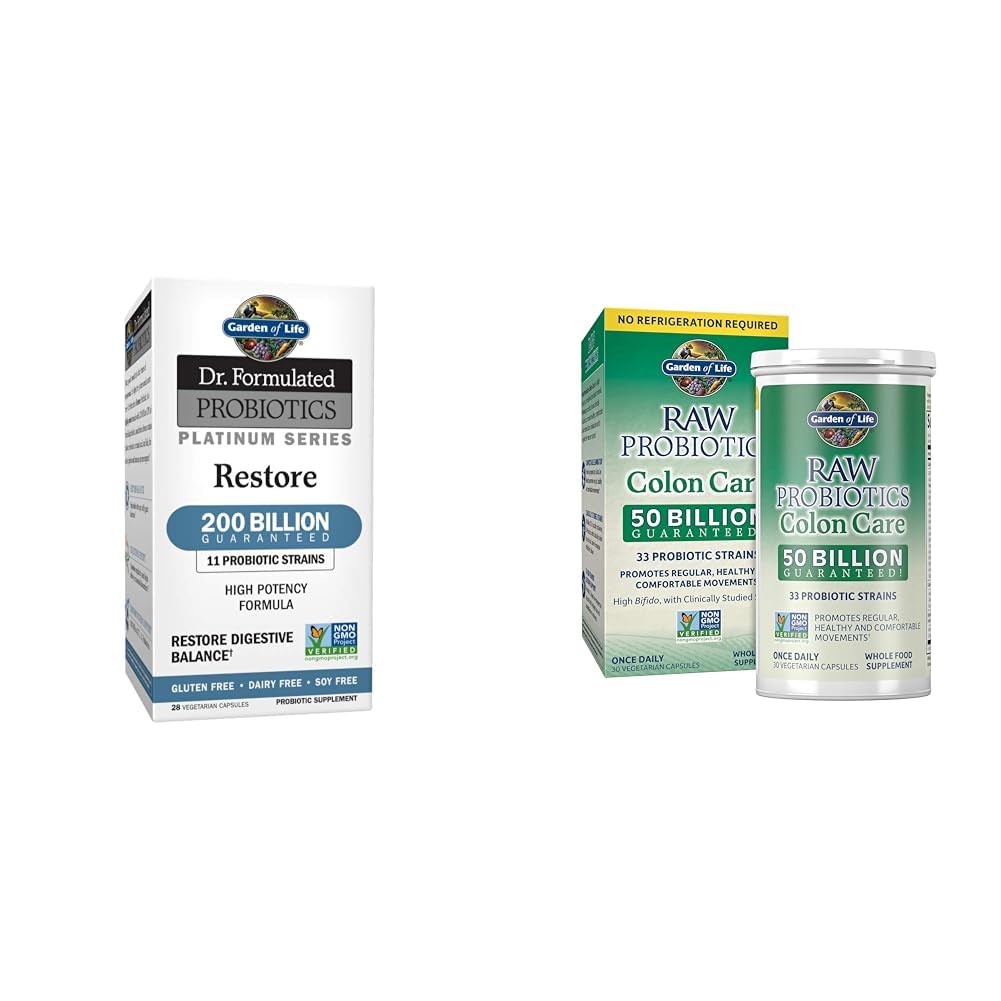 Elämän puutarha Dr. Formuloitu Probiootit Platinum Series 200 miljardia PMY & RAW Probiootit Colon Care 50 miljardia PMY