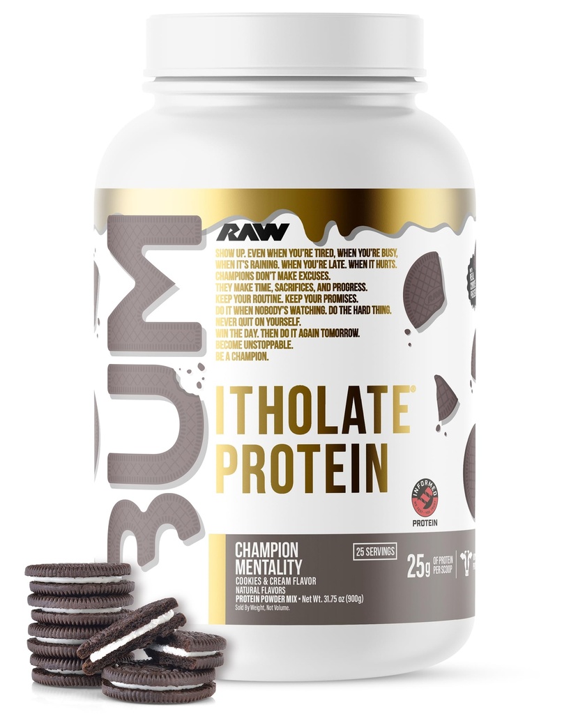 RAW Whey Isolate Protein Powder, Evästeet & Cream (CBUM Itholate Protein) - Sports Nutrition Powder for Muscle Growth & Recovery - Low-Fat, Low Carb- 25 Servings