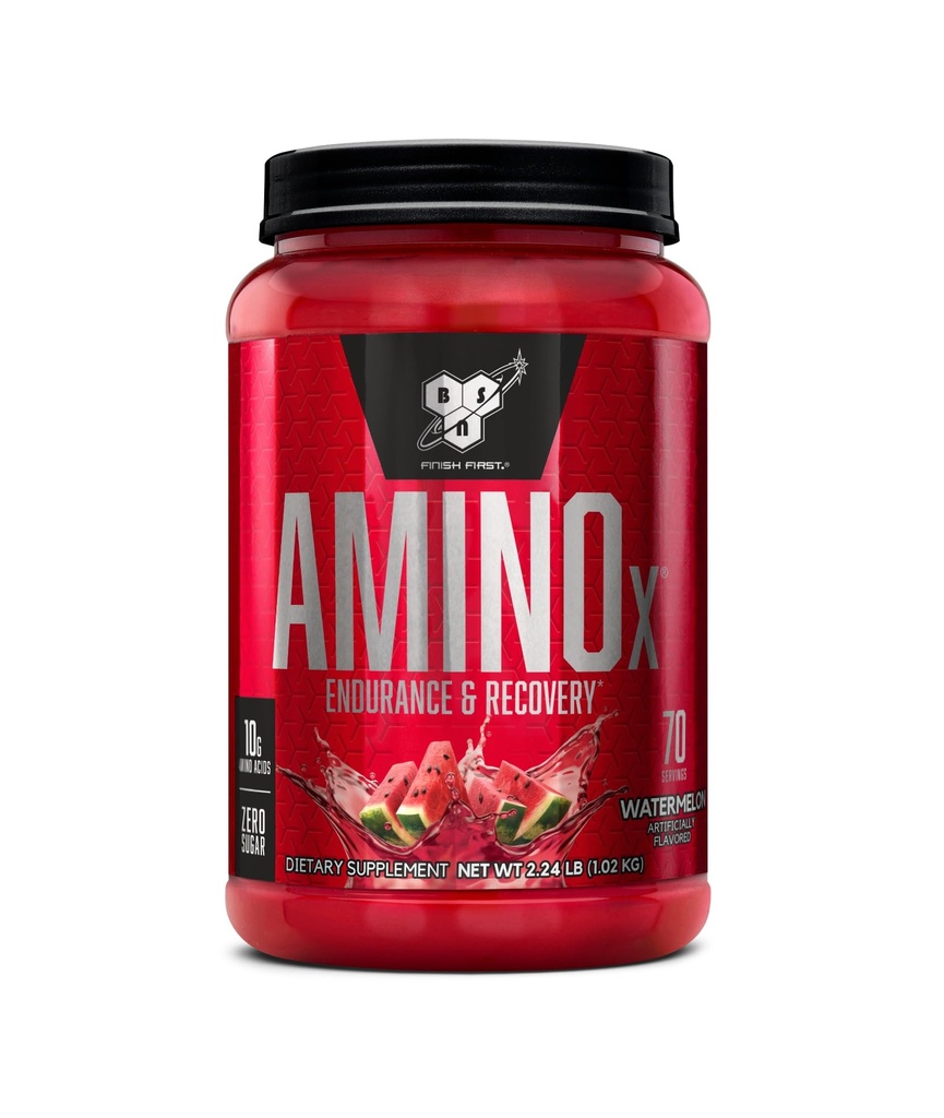 BSN Amino X lihasten Recovery & Endurance Powder, BCAAs, 10 gramman Aminohappoja, Keto Friendly, kofeiiniton, tukea Endurance, Zero Sokeri, Watermelon, 70 annosta, 35.84 Ounce (Pakkaus May Vary)