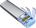 Vaydeer Metal Travel Pill Organizer, 7 Day Weekly Pill Box, Large Capacity Daily Cute Pill Case för kosttillskott, piller, vitaminer och medicinering (liten, metall)